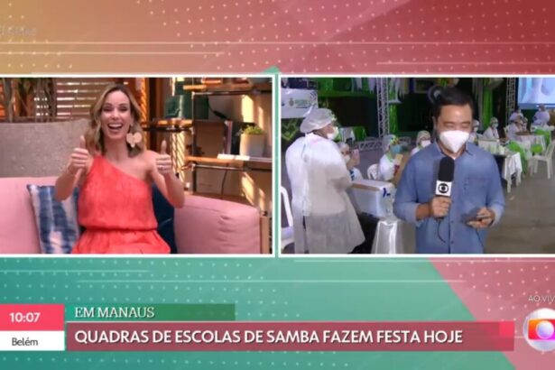 Ana Furtado e Alexandre Hisayasu no programa ao vivo