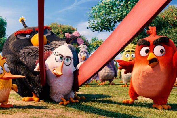 Trecho do filme Angry Birds - O Filme, exibido pela Record TV