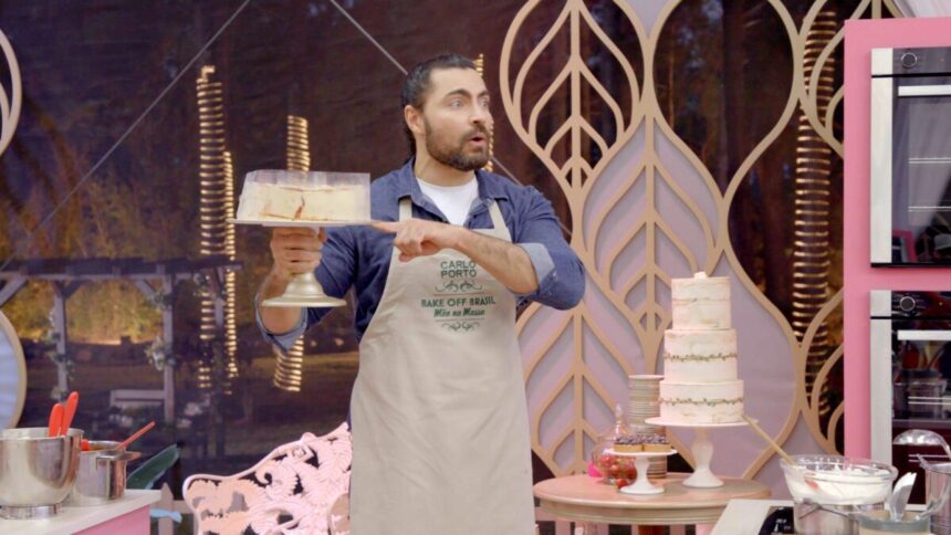 Carlo Porto em trecho do Bake Off Celebridades - episódio exibido em 19 de março