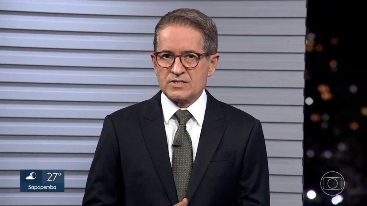 Carlos Tramontina nos estúdios do SP1, durante a edição de 18 de março
