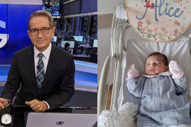 Carlos Tramontina (nos estúdios do Jornal da Globo) em montagem com foto da netinha