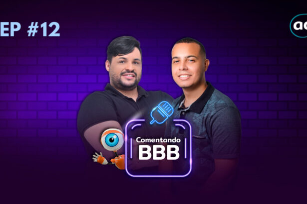 Berg Araújo e Matheus Canil na capa do 12 episódio do Podcast Comentando BBB do Portal Alta Definição