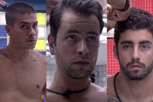 Arthur, Gustavo e Scooby cortando cabelo.