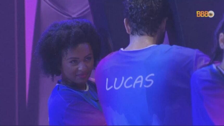 Natália conversa com Lucas na Prova de resistência do líder do BBB 22