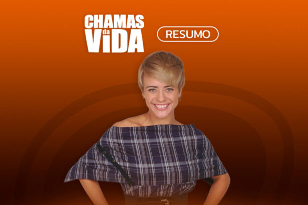 Arte do resumo semanal da novela Chamas da Vida