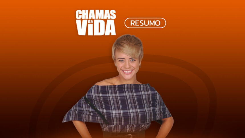 Arte do resumo semanal da novela Chamas da Vida