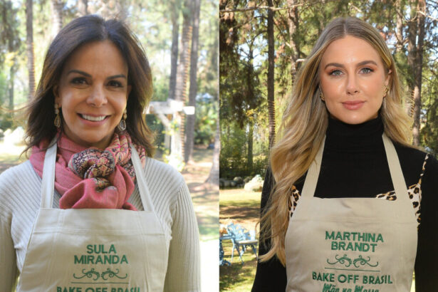 Sula Miranda e Marthina Brandt no jardim do Bake Off