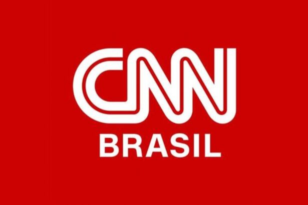 Logo da CNN Brasil - fundo vermelho e escritos em branco