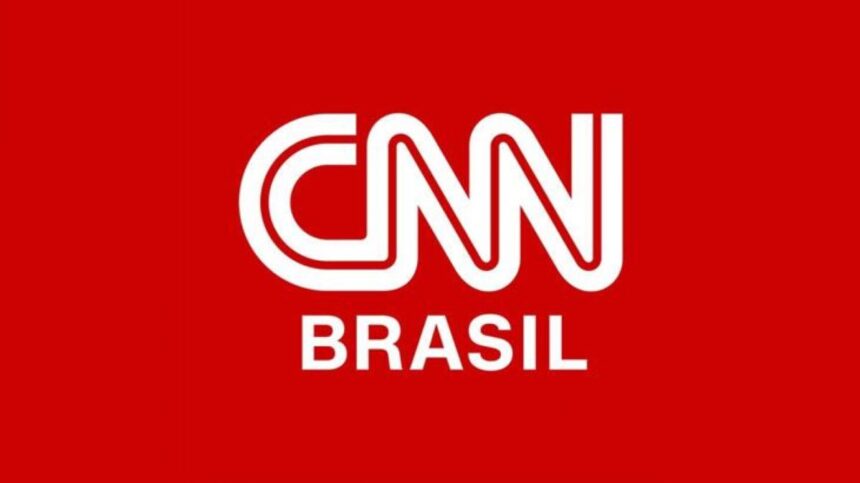 Logo da CNN Brasil - fundo vermelho e escritos em branco