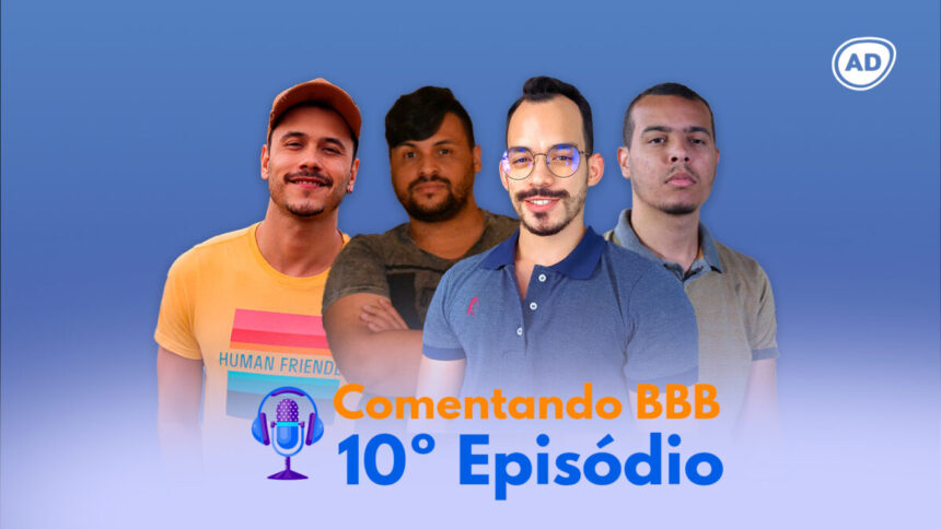 João Victor Guedes, Berg Araújo, Jefferson Oliveira e Matheus Canil na capa do 10º episódio do Comentando BBB