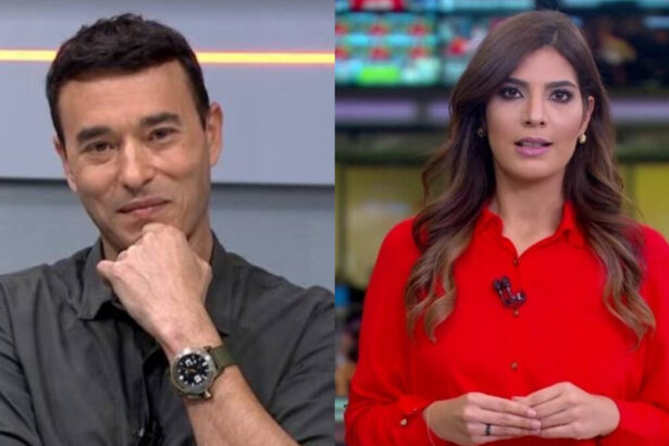 André Rizek nos estúdios do Seleção SporTV. Andreia Sadi participando do Jornal Hoje