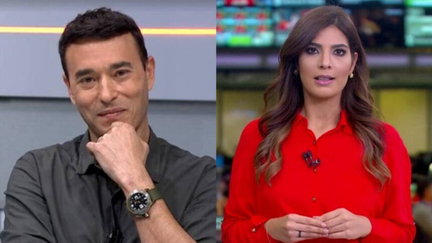 André Rizek nos estúdios do Seleção SporTV. Andreia Sadi participando do Jornal Hoje