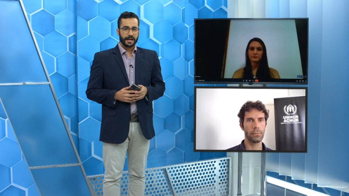 Apresentador Guilherme Machado, em trecho do Aparecida Debate sobre refugios - episódio exibido em 26 de abril
