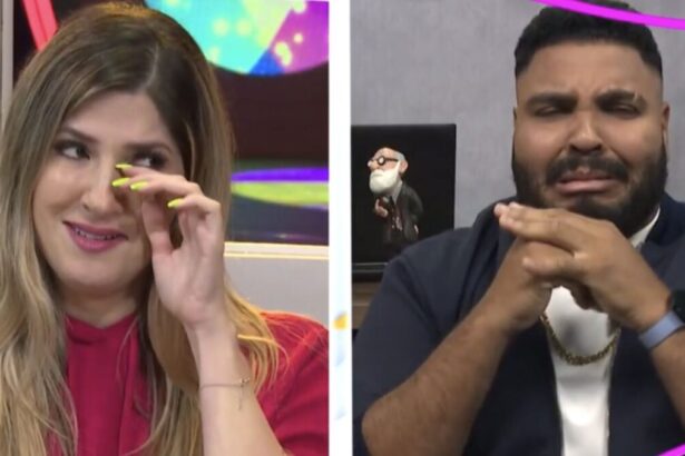 Dani e Paulo Vieira com caras de choro no BBB 22.