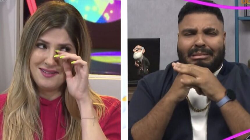 Dani e Paulo Vieira com caras de choro no BBB 22.