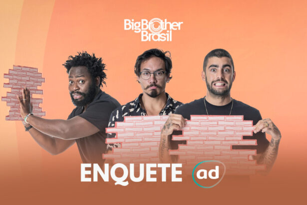 Arte gráfica do Paredão do BBB 22 com Douglas Silva, Eliezer e Pedro Scooby