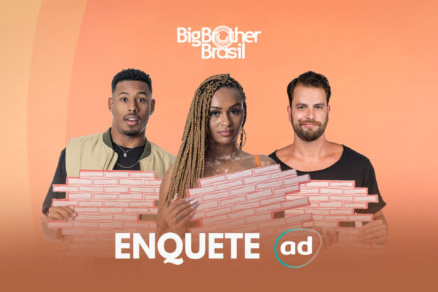 Montagem de fotos com Paulo André, Natália e Gustavo no Paredão do BBB 22