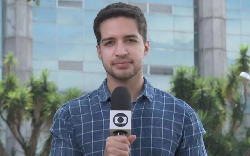 Gabriel Luiz em trecho de uma reportagem para a TV Globo