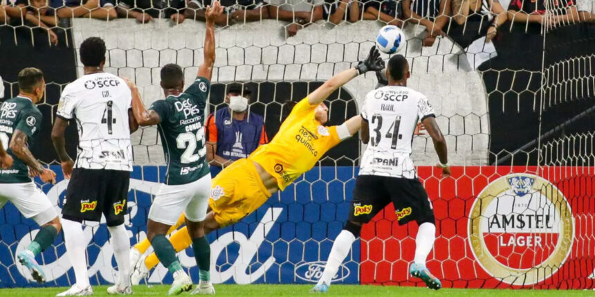 Jogadores do Corinthians em campo pela Libertadores