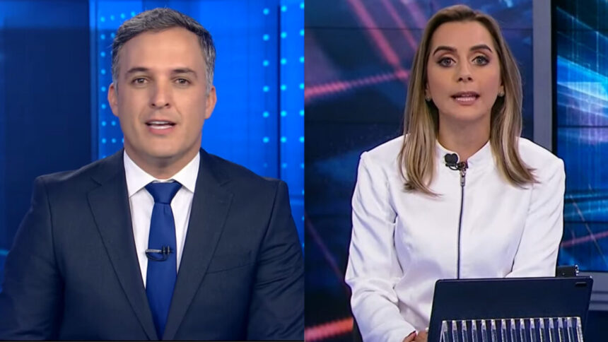 Leandro Stoliar, no Jornal da Record, e Livia Raick, no SBT Brasil