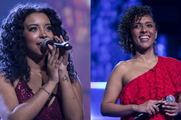 Lia Lira e Hilda Maria em uma montagem. Ambas se apresentando na estreia do Canta Comigo