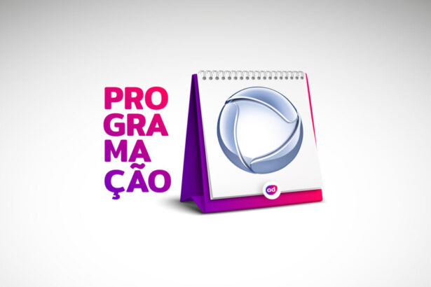 Arte gráfica com o nome programação e o logo da Record TV