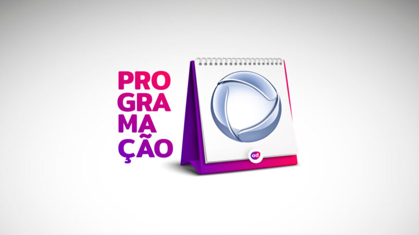 Arte gráfica com o nome programação e o logo da Record TV