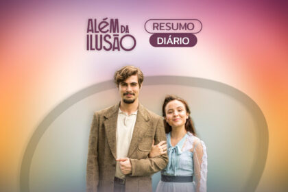 Arte de divulgação do logo da novela Além da Ilusão