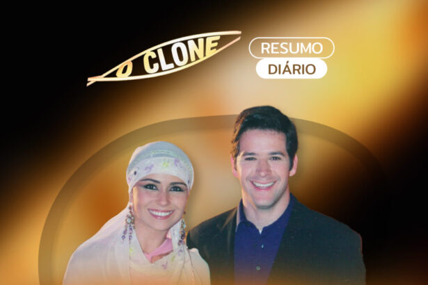 Arte Gráfica do resumo diário de O Clone na TV Globo