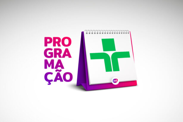 Arte gráfica da programação da TV Cultura, com o logo da emissora em cima de um calendário