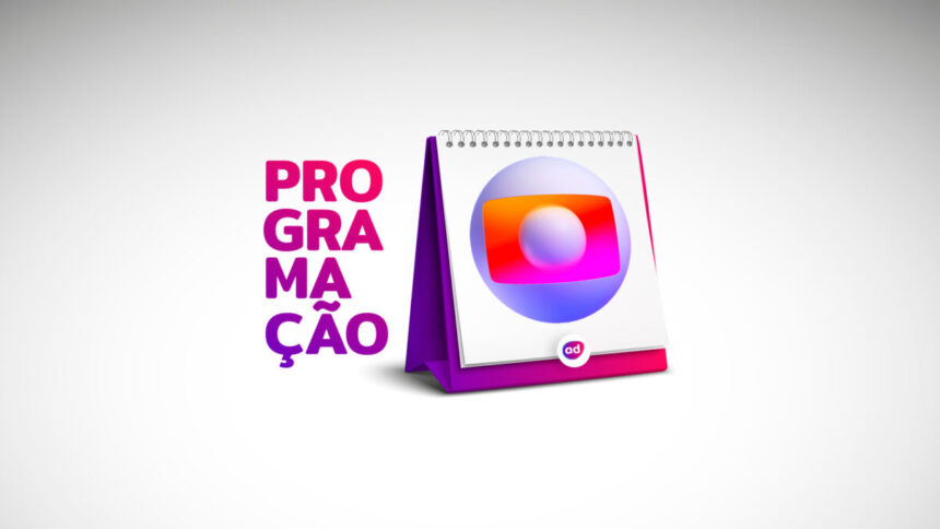 Arte gráfica com o nome programação e o logo da TV Globo