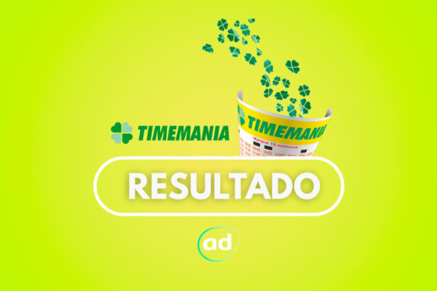 Arte Gráfica do resultado da Timemania Loterias Caixa