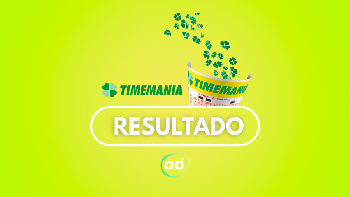 Arte Gráfica do resultado da Timemania Loterias Caixa