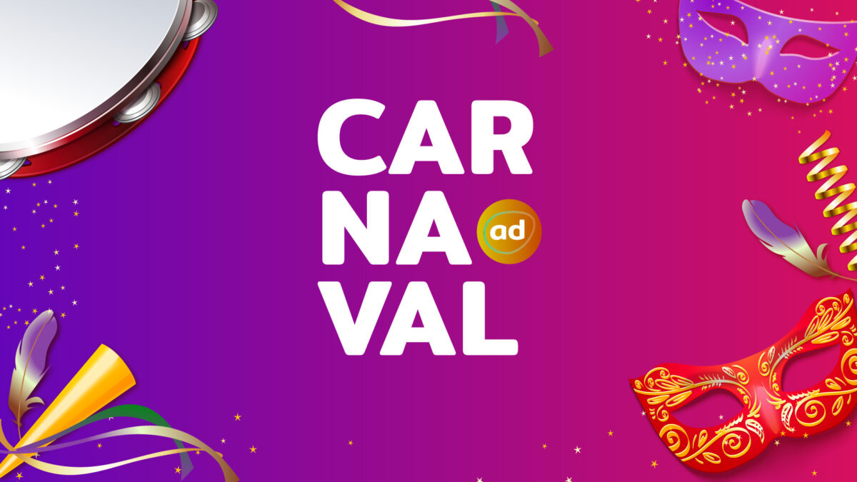 Arte gráfica com o logo do carnaval 2022 do Portal Alta Definição