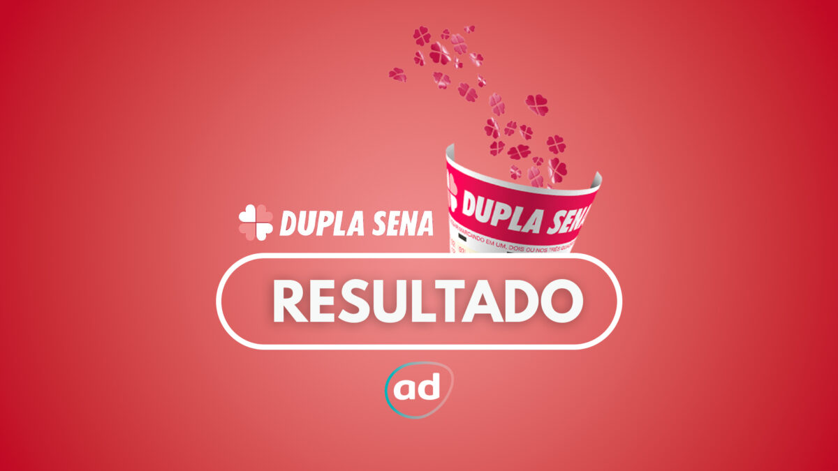 Arte de divulgação do resultado da Dupla Sena