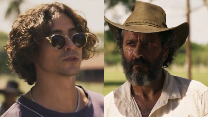 Jesuíta Barbosa e Marcos Palmeira em cena de Pantanal