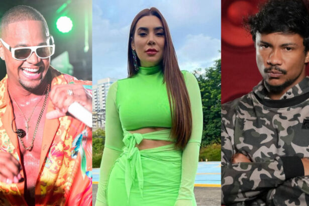 Montagem com Leo Santana, Naiara Azevedo e Xamã que participarão da Grande Final do BBB 22