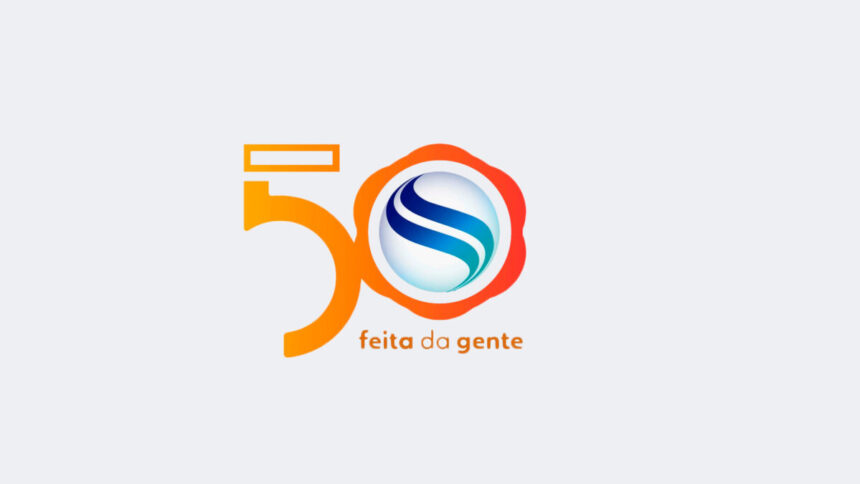 Nova logomarca da TV Sergipe alocada dentro do número 50, em homenagem aos 50 anos da emissora, com o escola "feito da gente" em baixo