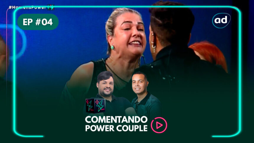 Capa do quarto episódio do podcast Comentando Power Couple com Andreia discutindo com Brenda e Matheus