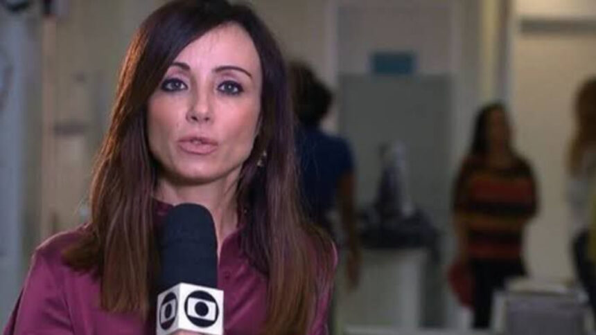 Elaine Bast em trecho de uma reportagem para a TV Globo