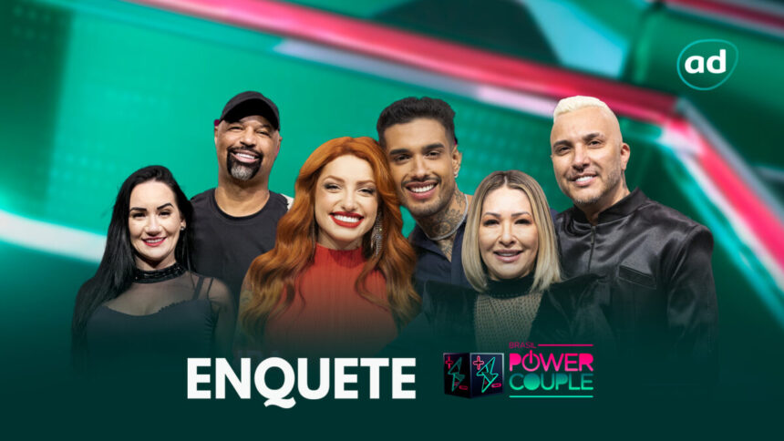 Arte de divulgação da 2ª DR do Power Couple Brasil com Erika e Dinei, Brenda e Matheus e Baronesa e Rogério