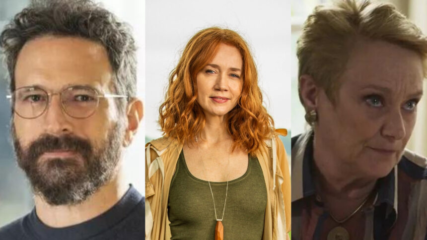 Caco Ciocler, Camila Morgado e Selma Egrei em cena da Pantanal