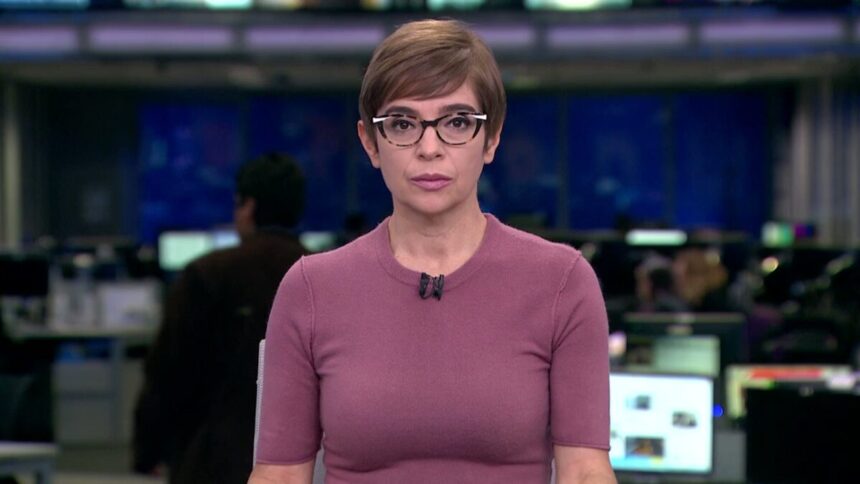 Renata Lo Prete na bancada do Jornal da Globo