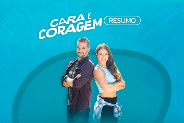 Arte de divulgação do resumo da novela Cara e Coragem