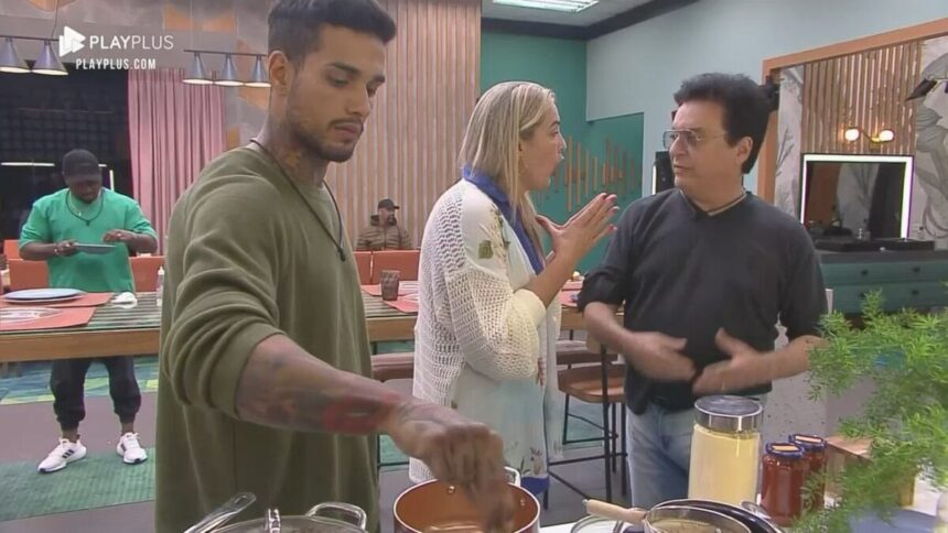 Andreia e Nahim brigam na cozinha do Power Couple Brasil 6