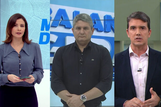 Montagem com Anne Barreto no Meio Dia da TV Jornal, Gernand Lopes no Balanço Geral PE da Record TV e Bruno Fontes no NE 1 da tV Globo