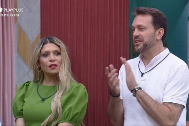 Adryana surpresa e Albert batendo palma com a decisão de Luana e Hadad na distribuição dos quartos no Power Couple Brasil 6