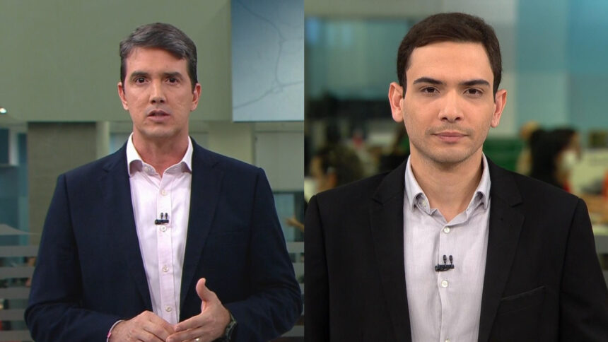 Montagem com Bruno Fontes e Mário Carvalho no estúdio do NE1