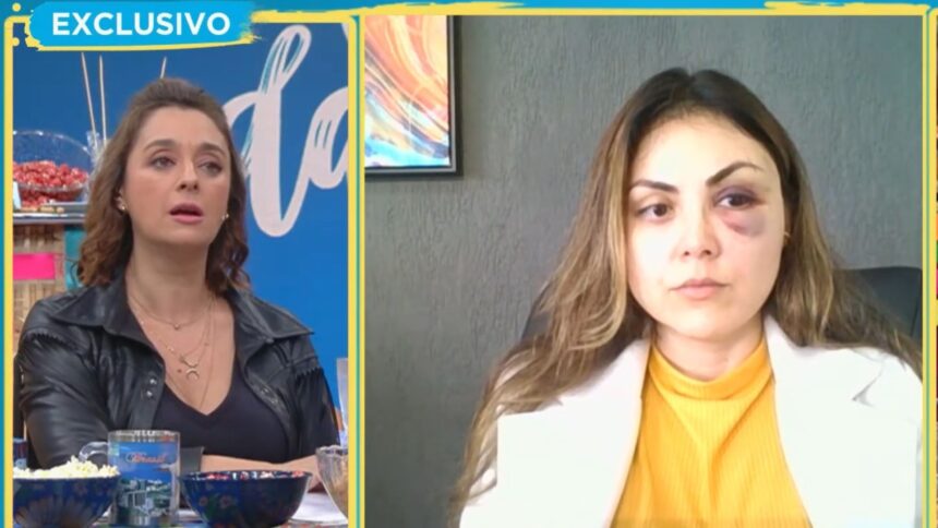 Cátia Fonseca entrevistando procuradora-geral ao vivo no Melhor da Tarde