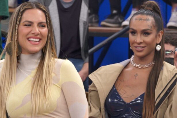 Giovanna Ewbank e Linn da Quebrada em uma montagem, com trechos de suas participações no Altas Horas